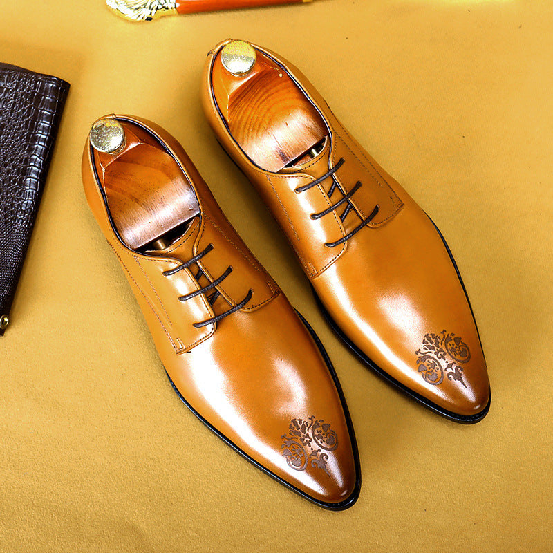 Men's Breathable Leather Pointed Formal Business Shoes