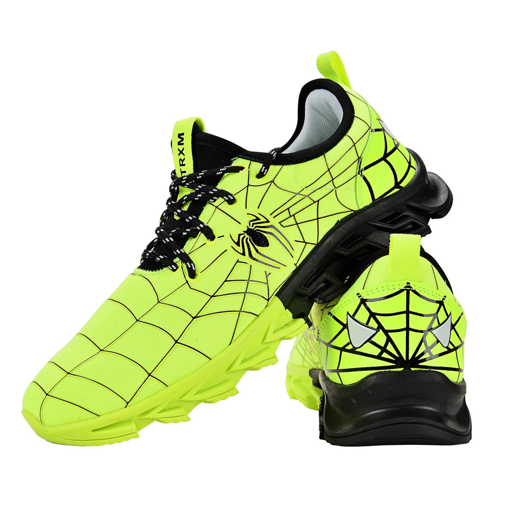 YTRXM Big Boys Girls Sneakers Lightweight Kids Tennis Shoes Size 4 Youth Athletic Sports Running Shoes Fashion School Walking Green