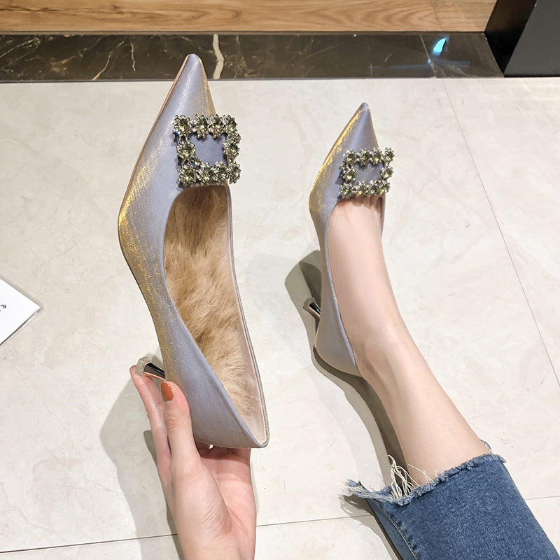 Elegant Satin Pointed Toe High Heel Women's Shoes