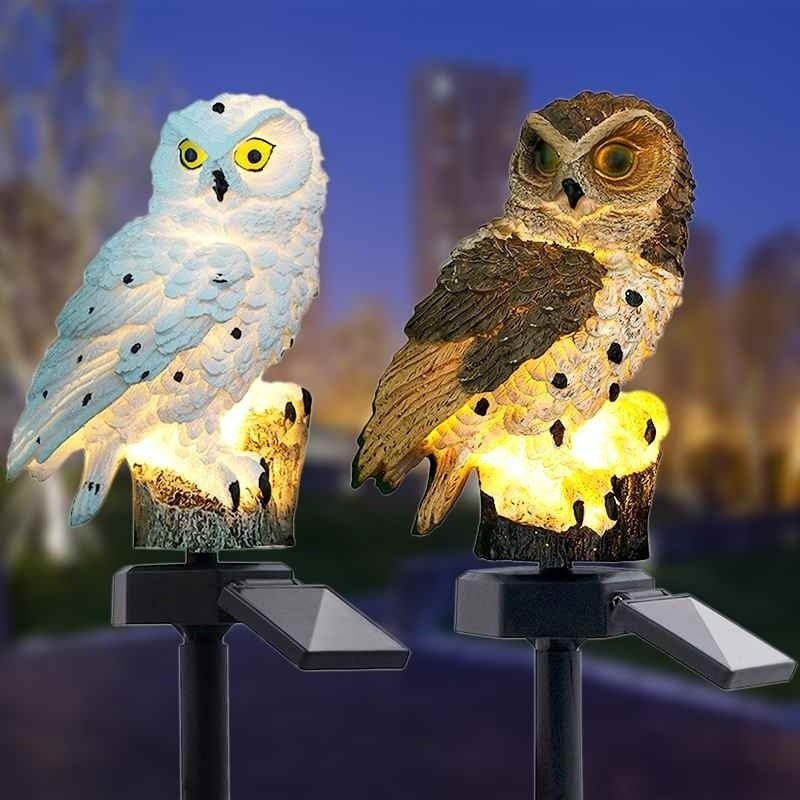 Solar Powered LED Owl Garden Lamps - Waterproof Decor