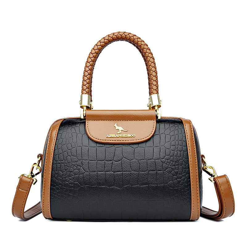 Contrast Color Crocodile Pattern Women's Tote Bag