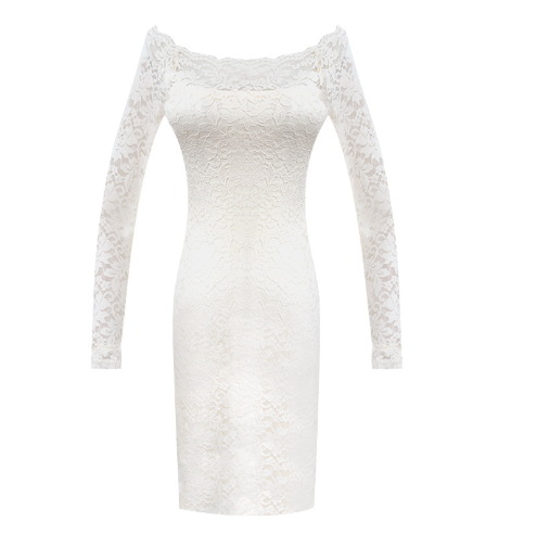 Lace Bodycon Dress with Off-Shoulder Design