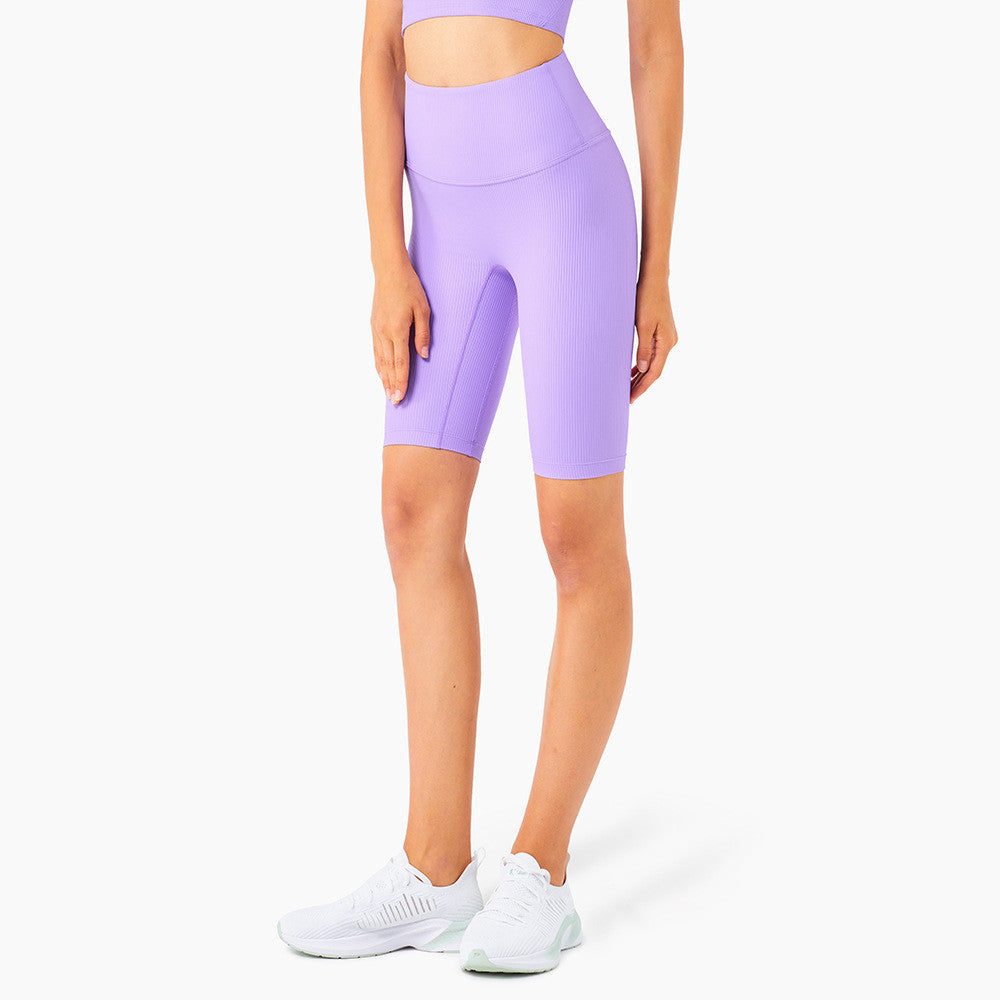 High Waist Peach Hip Yoga Shorts for Women