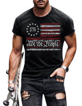 Theagaea Mens 4th of July Shirts American Flag Patriotic Short Sleeve T-Shirt BK 2XL