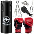 Mamxwaga Kids Punching Bag Set Unfilled Hanging Boxing Bag Kickboxing Bag with Boxing Gloves Kids Boxing Set for 3-12 Years for Youth Karate Muay Thai Kick Taekwondo Training
