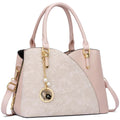 KKXIU Triple Compartments Purses and Handbags for Women Fashion Ladies Satchel Shoulder Top Handle Bag (2-Pink)