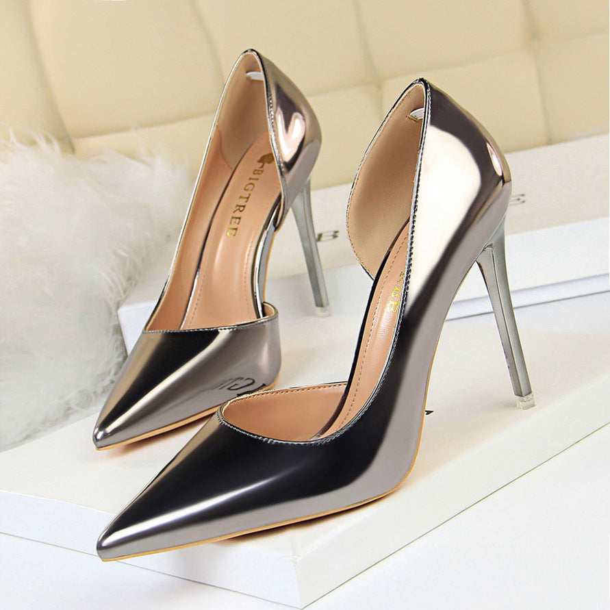 Stylish Metal Heel Pointed Toe High Heels Shoes