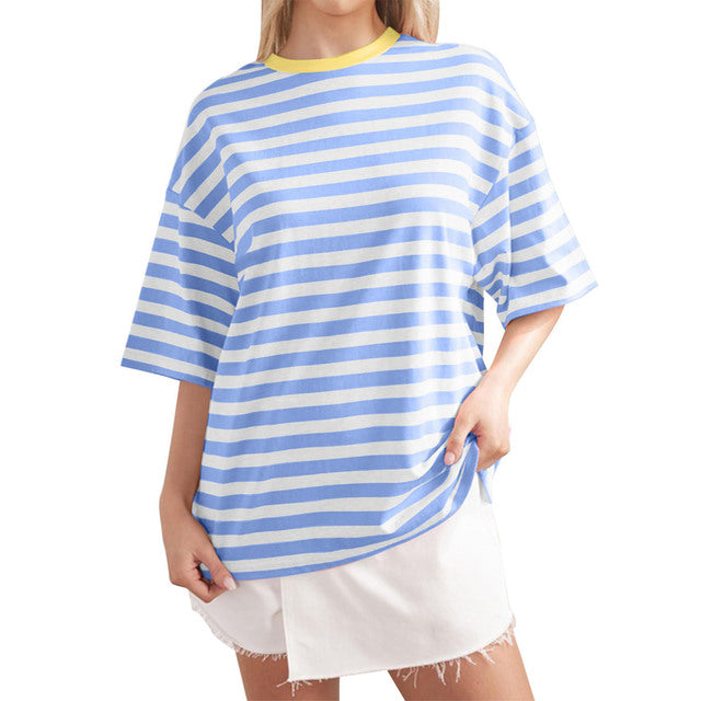 2024 Women's Summer Casual Striped Print T-Shirt