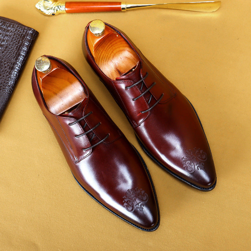 Men's Breathable Leather Pointed Formal Business Shoes