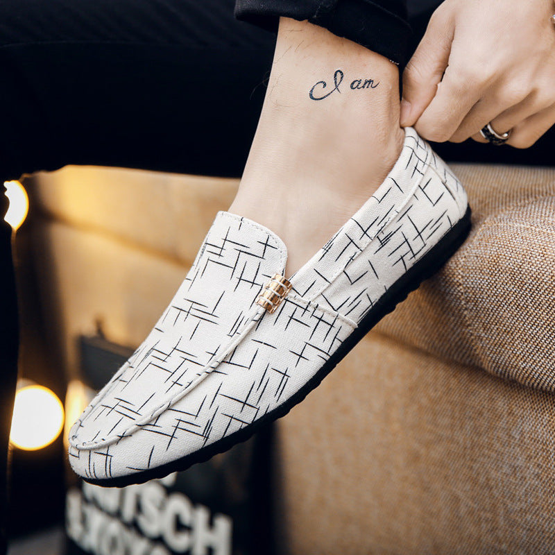 Men's Summer Canvas Slip-On Loafers Casual Shoes