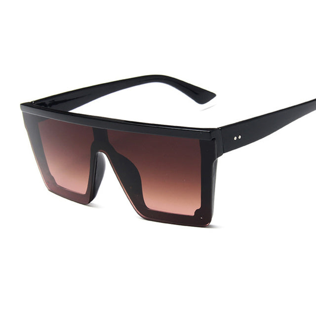 Oversized Black Square Sunglasses for Men and Women