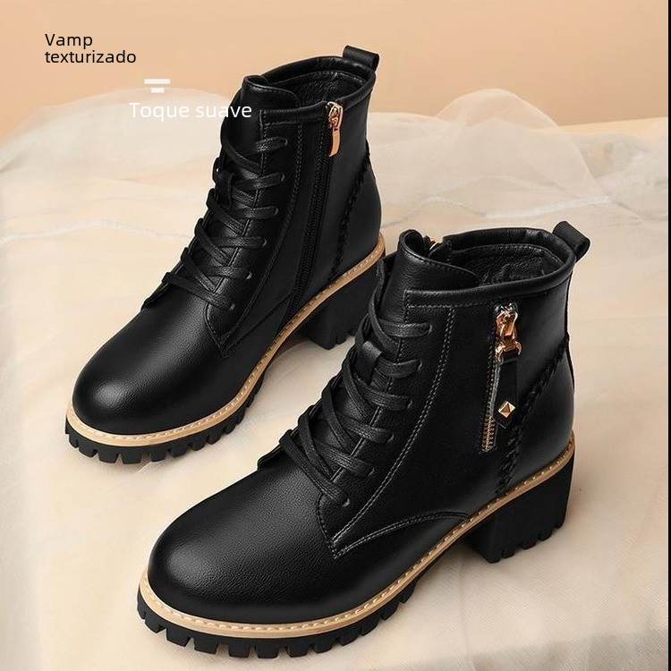New Thick-Soled Mid-Calf Boots for Women