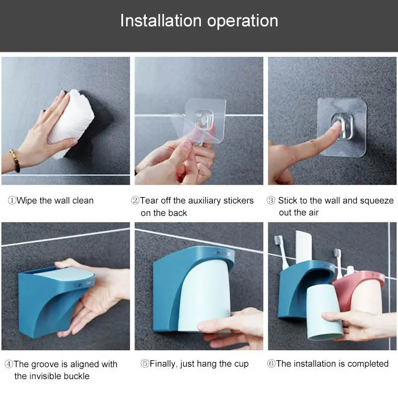 Magnetic Suction Wall-Mounted Toothbrush Holder (1pc)