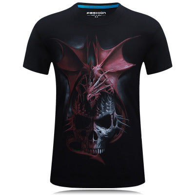 3D Printed Men's Skull T-Shirt - Short Sleeve