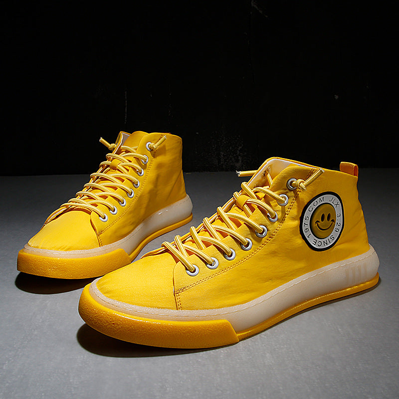 Men's Summer High-Top Canvas Sneakers, Breathable Style