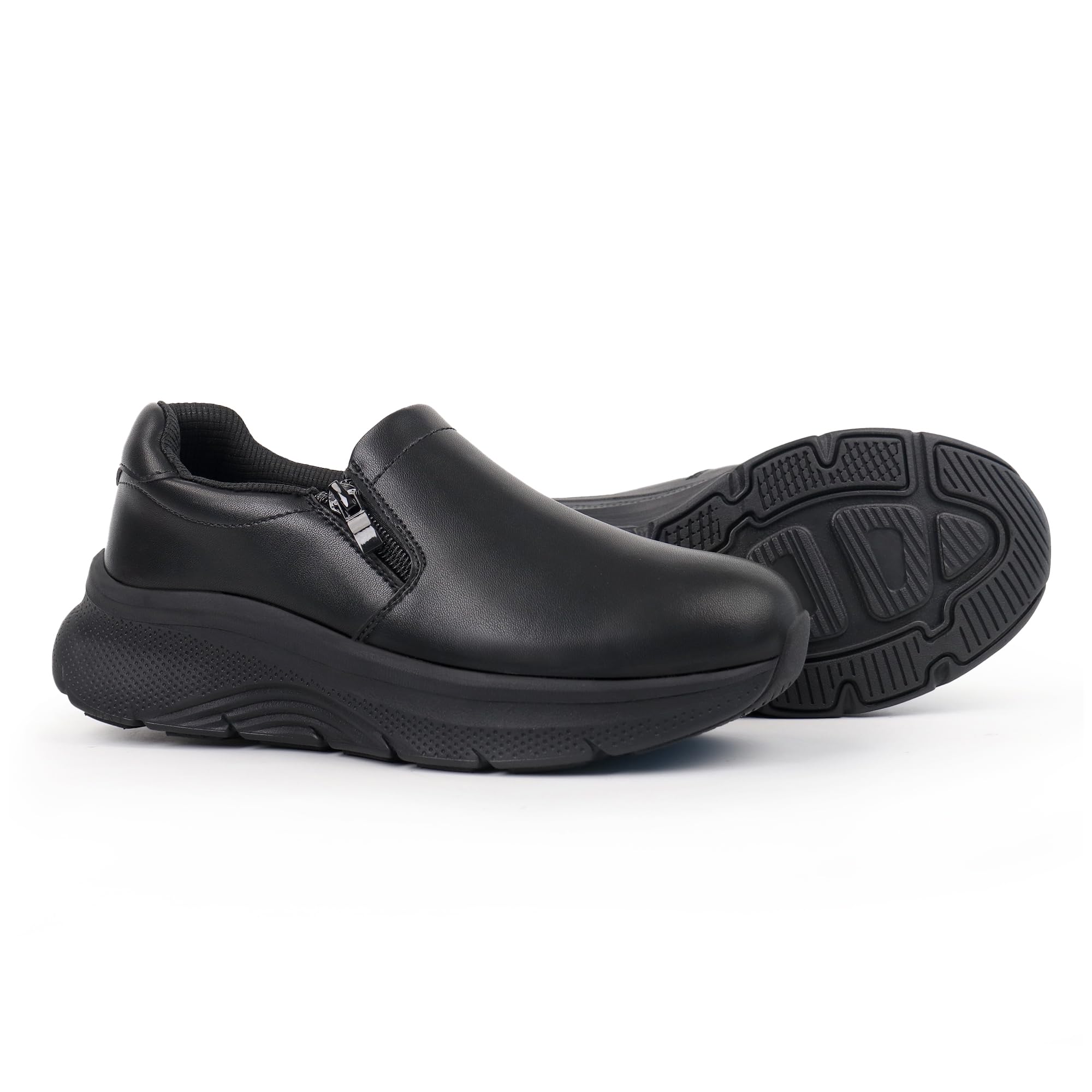 Hawkwell Womens Slip On Arch Support Comfortable Nurse Shoes Slip Resistant Lightweight Work ShoesBlack Synthetic10 M US