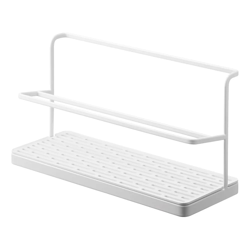 Selegna Diatomaceous Earth Bottle Drying Rack Baby Bottle Drying Rack Over Sink Instant Dry Small Dish Drying Rack & Bottle Dryer Space Saving Narrow Two Tier Tower Water Bottle Drying Rack (White)