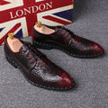 Men's Crocodile Pattern Pointed Dress Shoes with 6cm Height