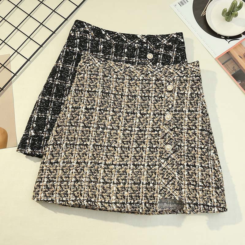 High Waist A-line Skirt with Slit for Women