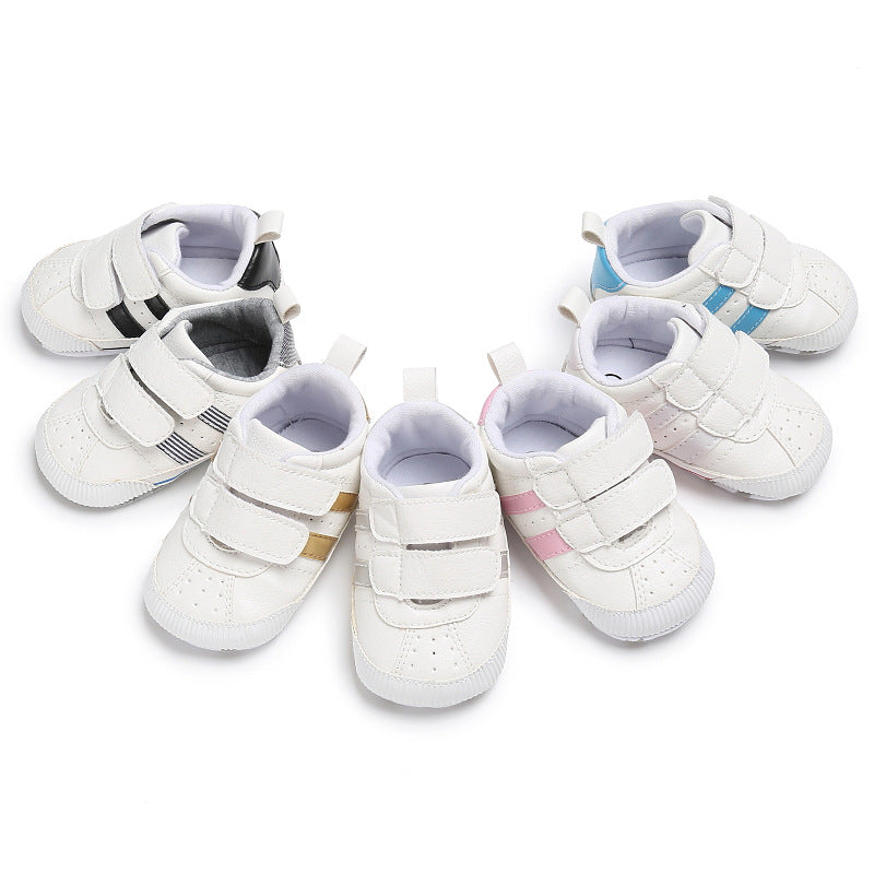 Baby Velcro White Sneakers - Soft Sole Toddler Shoes