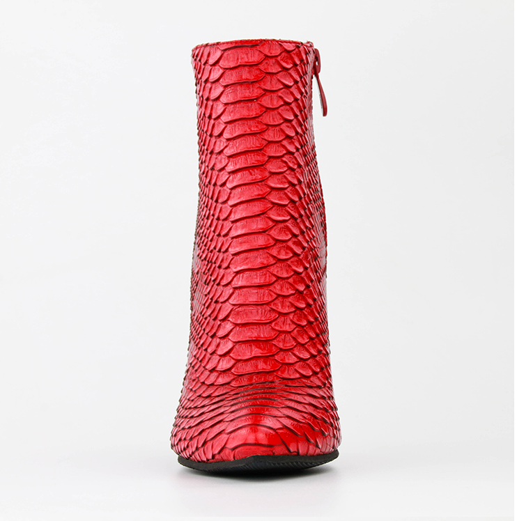 Crocodile Pattern High Heel Ankle Boots