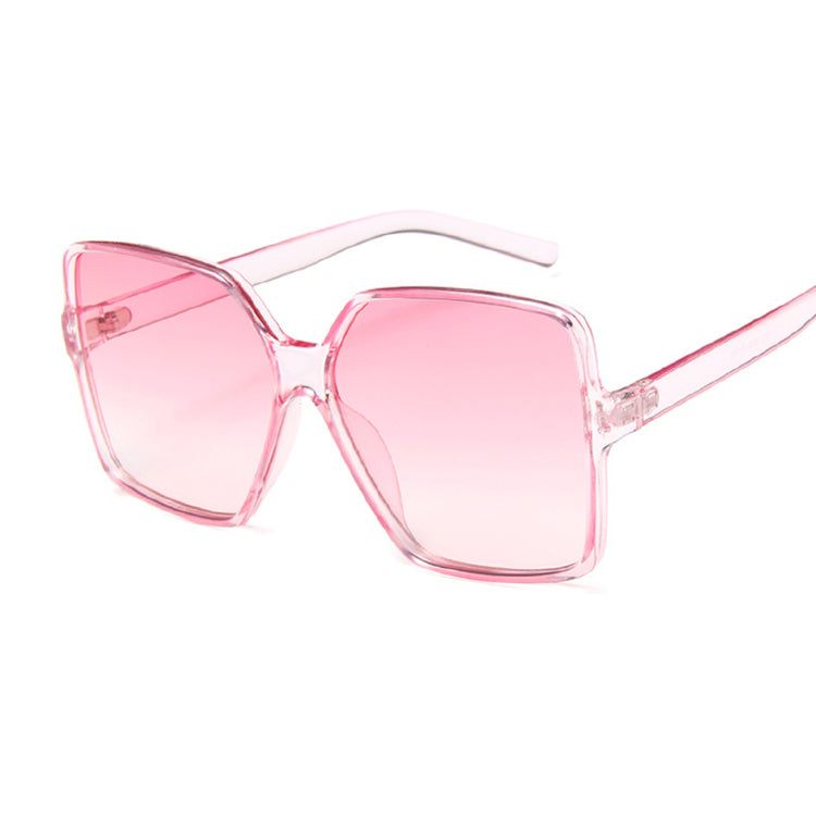 Oversized Black Square Gradient Sunglasses for Women