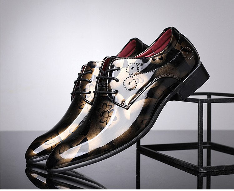 Trendy Men's Pointed Leather Shoes for Barbers