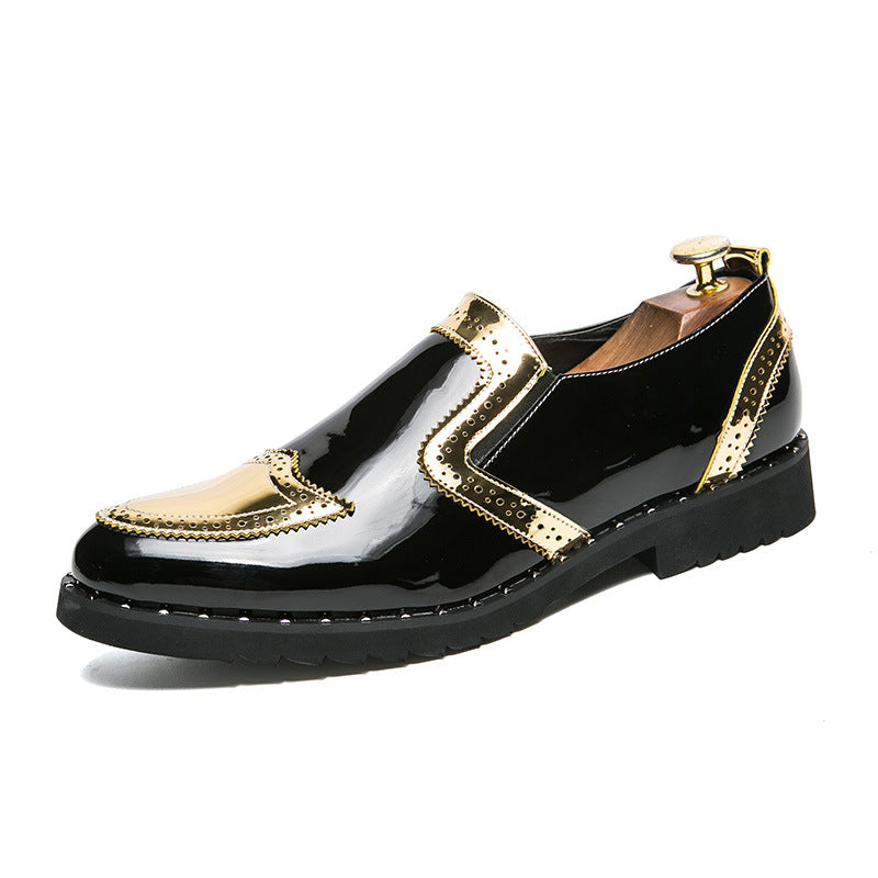 Men's Casual Bright Pointed Toe Leather Shoes
