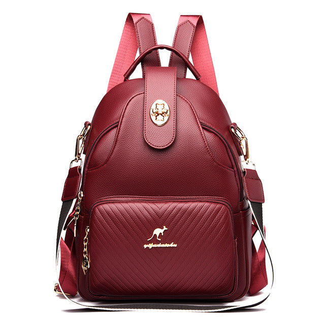 High-Quality Leather Women’s Casual Backpack for Travel