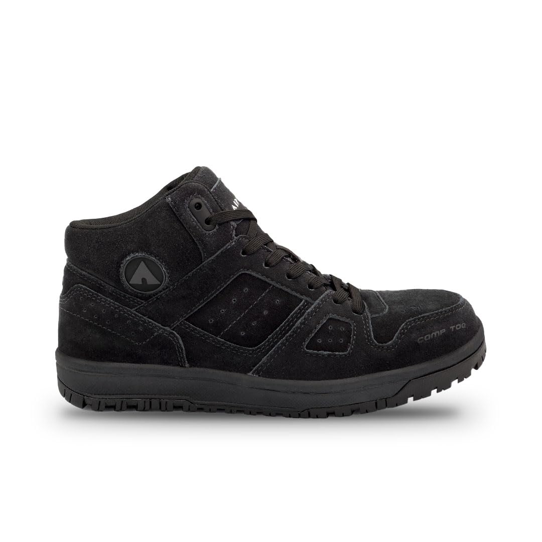 Airwalk Mongo Mid Top Composite Toe Men’s Industrial Work Shoes Black/Black Size 7 Medium Comfortable & Light Work Shoes for Men Electric Hazard Slip Resistant