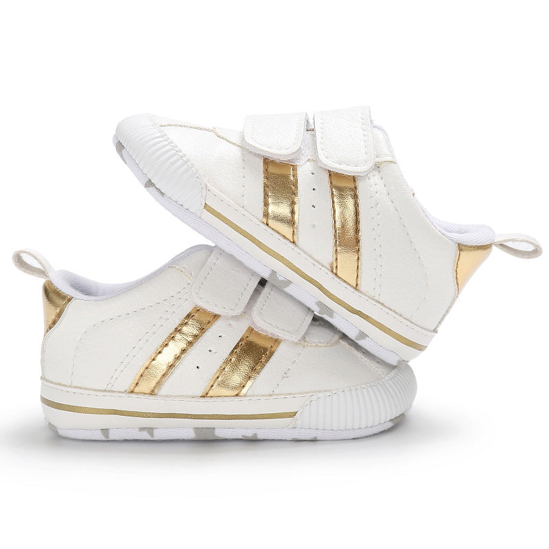 Baby Velcro White Sneakers - Soft Sole Toddler Shoes