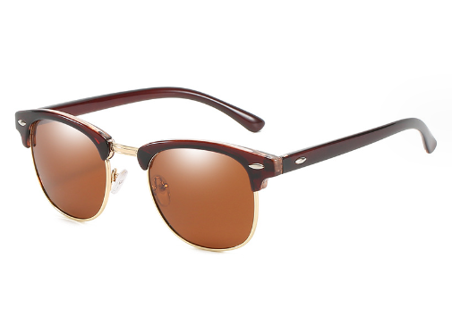 Retro Club Manager Sunglasses with Metal Half Frame