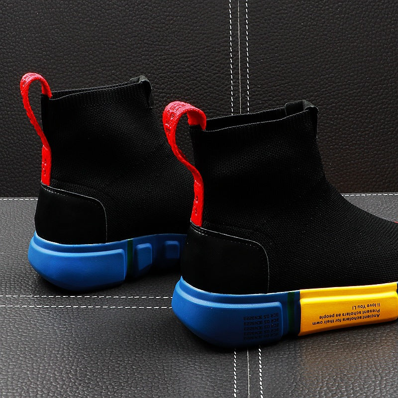 Men's High-Top Knitted Sock Sneakers - Hip Hop Style
