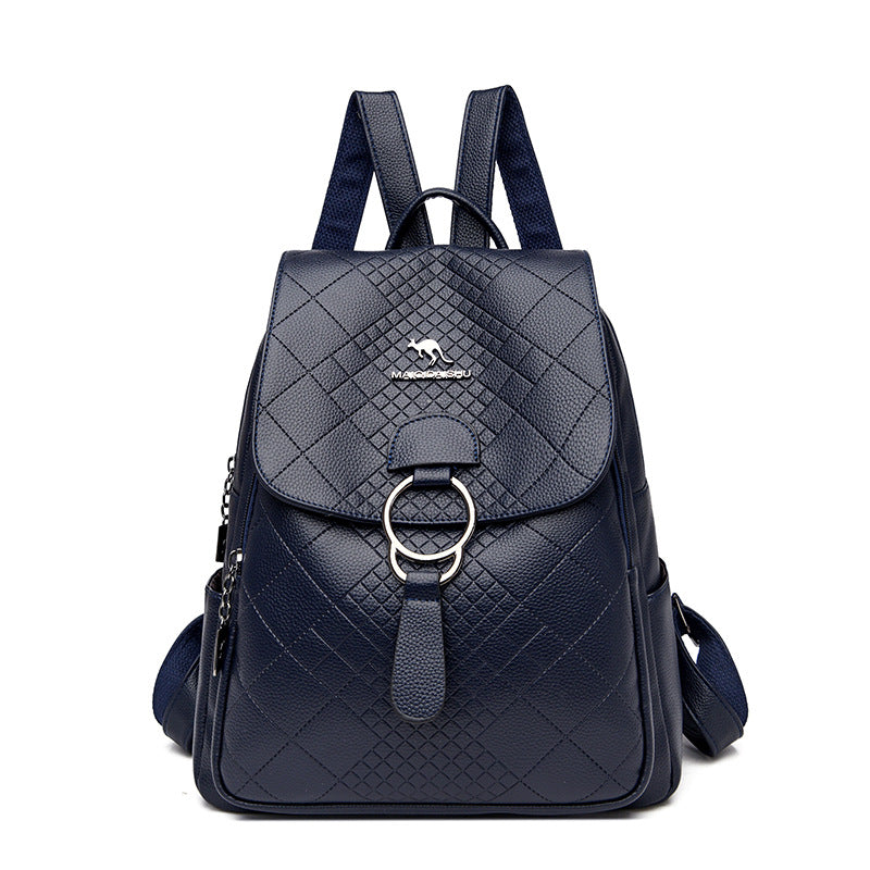 High-Quality Leather Women's Fashion School Backpack