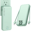 Nusyddy Portable Charger with Built in Cable and AC Wall Plug USB C Power Bank 12000mAh 22.5W Super Fast Charging Lightweight Portable Phone Charger Travel Battery Pack for iPhone Samsung Tablets
