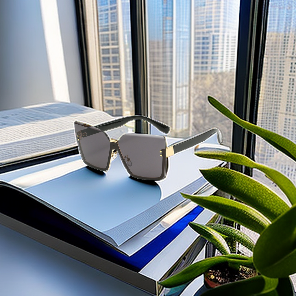 Women's Slim Half Frame Metal Sunglasses for Beach Party