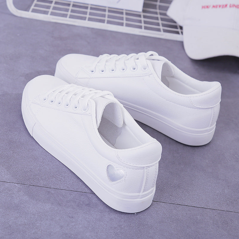 Heart Pattern Women's White Sneakers - 2018 Fashion Style