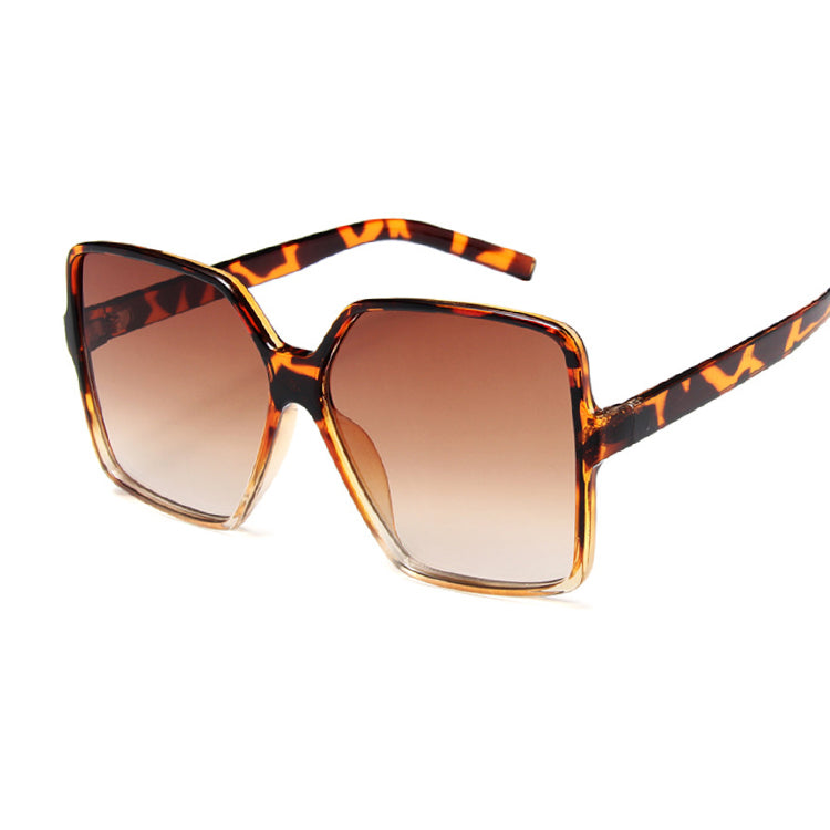 Oversized Black Square Gradient Sunglasses for Women