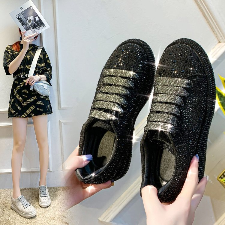 2021 New Rhinestone Chunky Sole Dad Sneakers for Women