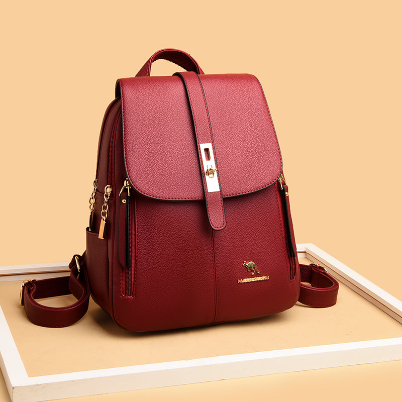 Fashion Leather Backpack for Women - Travel & School Use