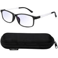 VVDQELLA 1.0 Reading Glass Men Blue Light Blocking Glasses for Computer Lightweight Square Frame Spring Hinges Anti Glare