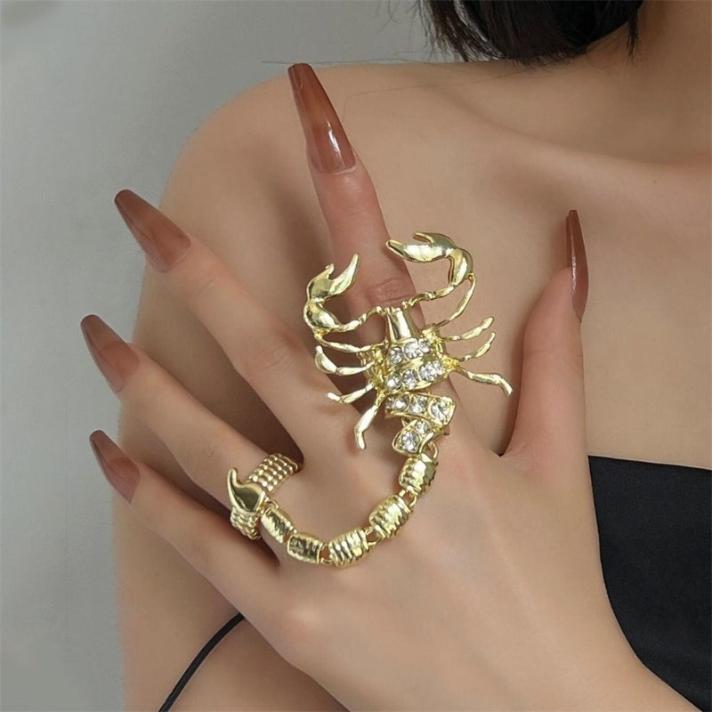 Exaggerated Hip-hop Punk Metal Scorpion Ring for Women