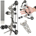 ZSHJGJR 6"/7.4"/7.9"/8.6"/8.8"/9.5" Mini Archery Bow Set Mini Compound Bow Mini Hunting Bow Right/Left Handed for Hunting Shooting Practice Archery Entertainment Fun (11" Bow-Black)