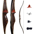 Deerseeker Archery 54" Traditional Bow Hunting Longbow with Bamboo Core Limbs Handmade Recurve Bow RH/LH for Targeting Practice Shooting Youth & Adults Bow Set (25lb Right Hand)