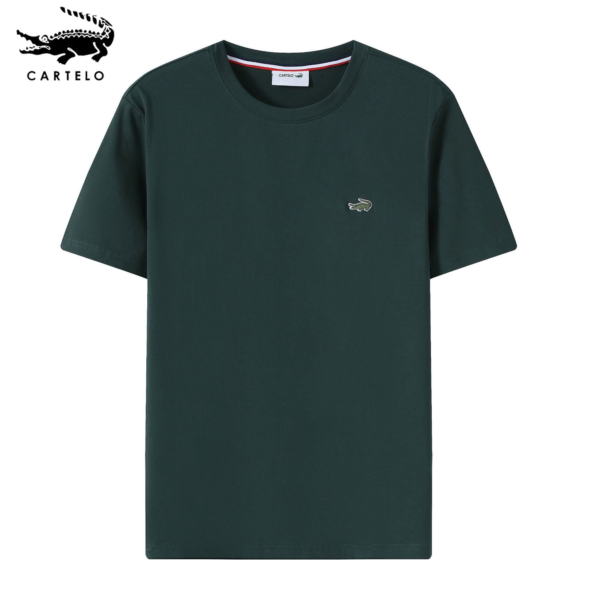 Comfortable Solid Color Cotton Crew Neck T-Shirt