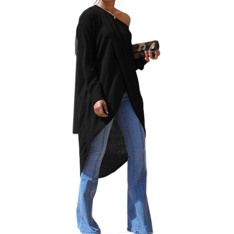 Fashionable Sexy Long Sleeve Off-Shoulder Dress Top