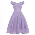 Lace Dress with Off-Shoulder Design