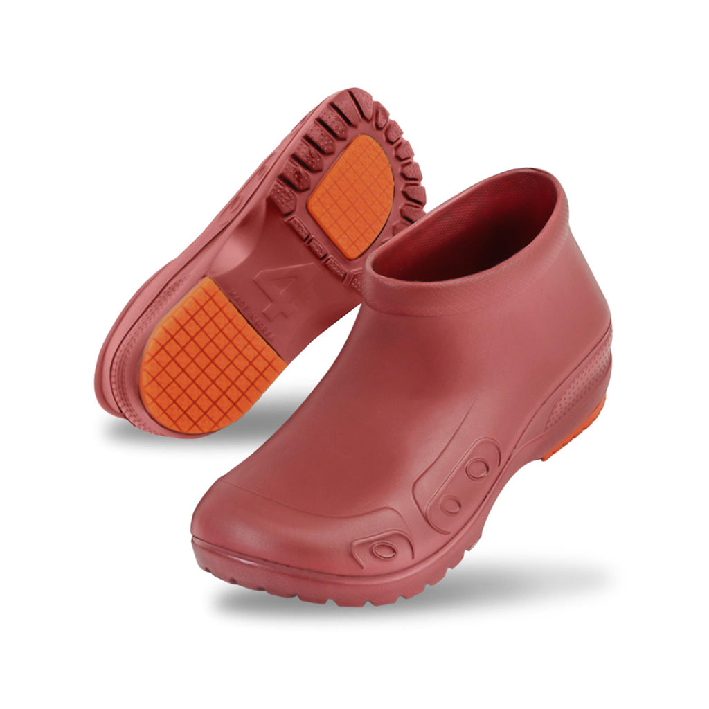 YUNGPRIME Mens and Womens Versatile Waterproof Slip-Resistant Work Shoes with Removable Insole - Non-Slip Work Boots Oil-Resistant Chef Shoes Restaurant Shoes Red