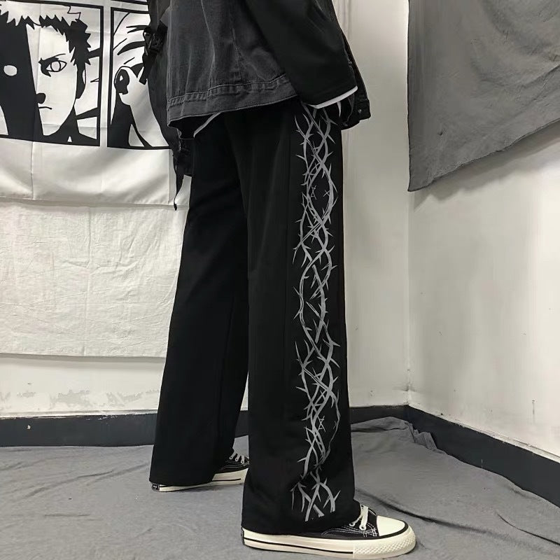 Korean Style Loose Fit Wide Leg Sports Pants