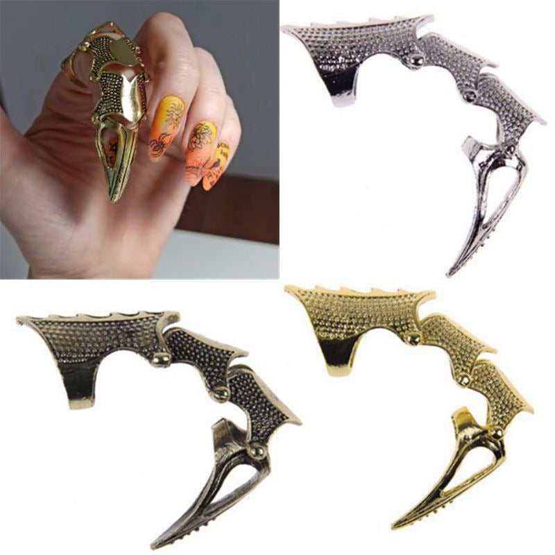 Exaggerated Vintage Punk Gothic Metal Armor Ring
